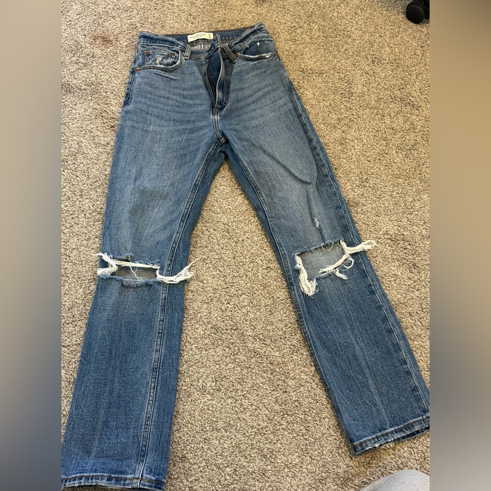 Abercrombie & Fitch Ankle straight ultra high rise jeans, size 25, 0 Regular